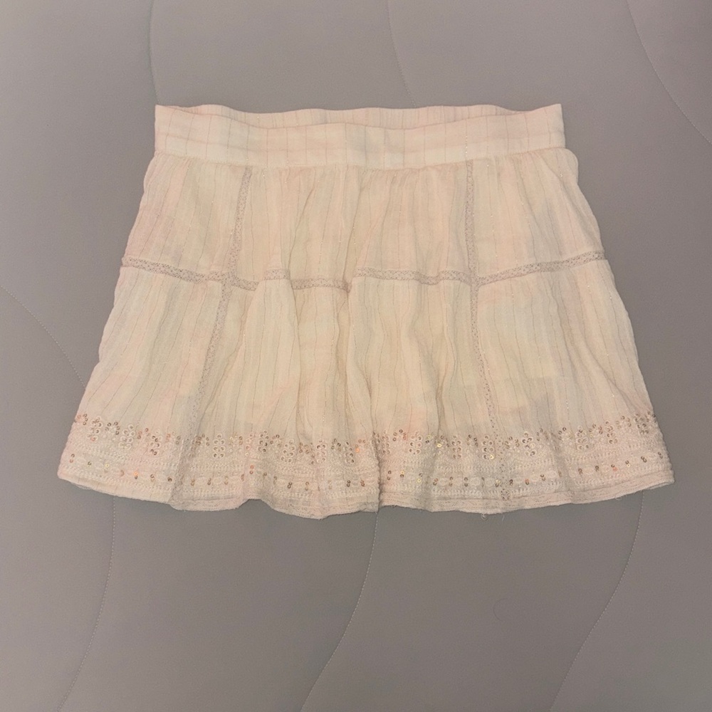 AE Light Cream Lace Mini Skort